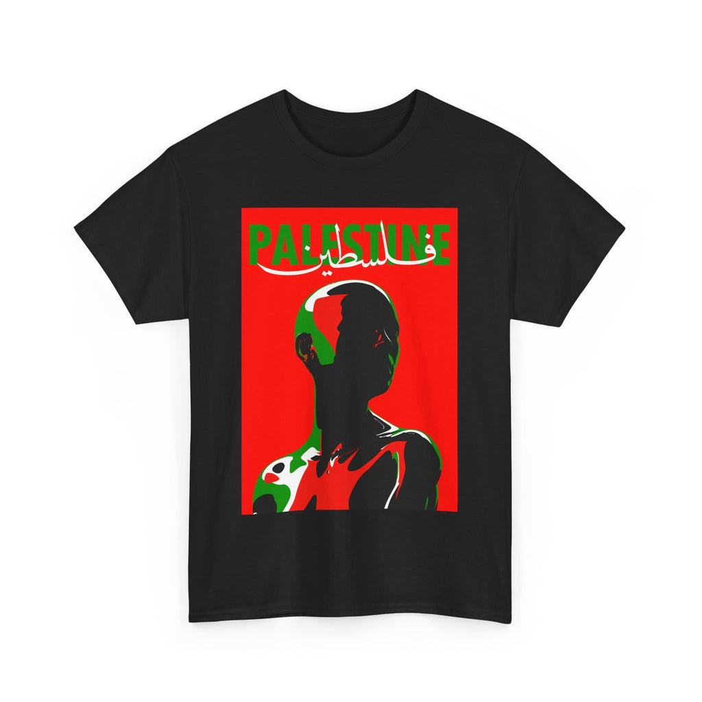 Bold Palestine Message Tee - Unisex Heavy Cotton T-Shirt, Streetwear, Activism Apparel, Gift for Allies, Cultural Pride