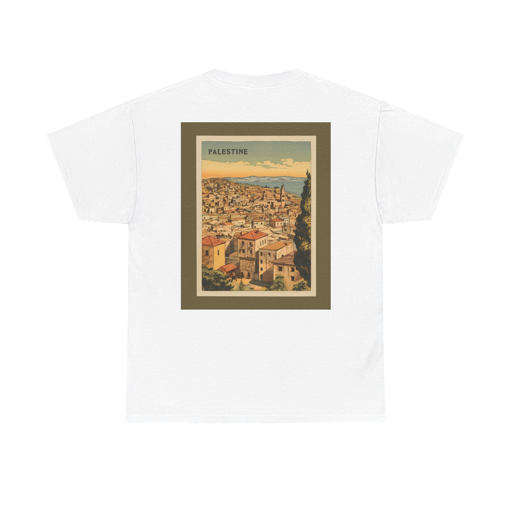 Vintage Palestine Unisex Heavy Cotton Tee, Graphic Tee, Travel Shirt, Historical Apparel, Casual Wear, Gift for Travelers, Adventure T-Shirt