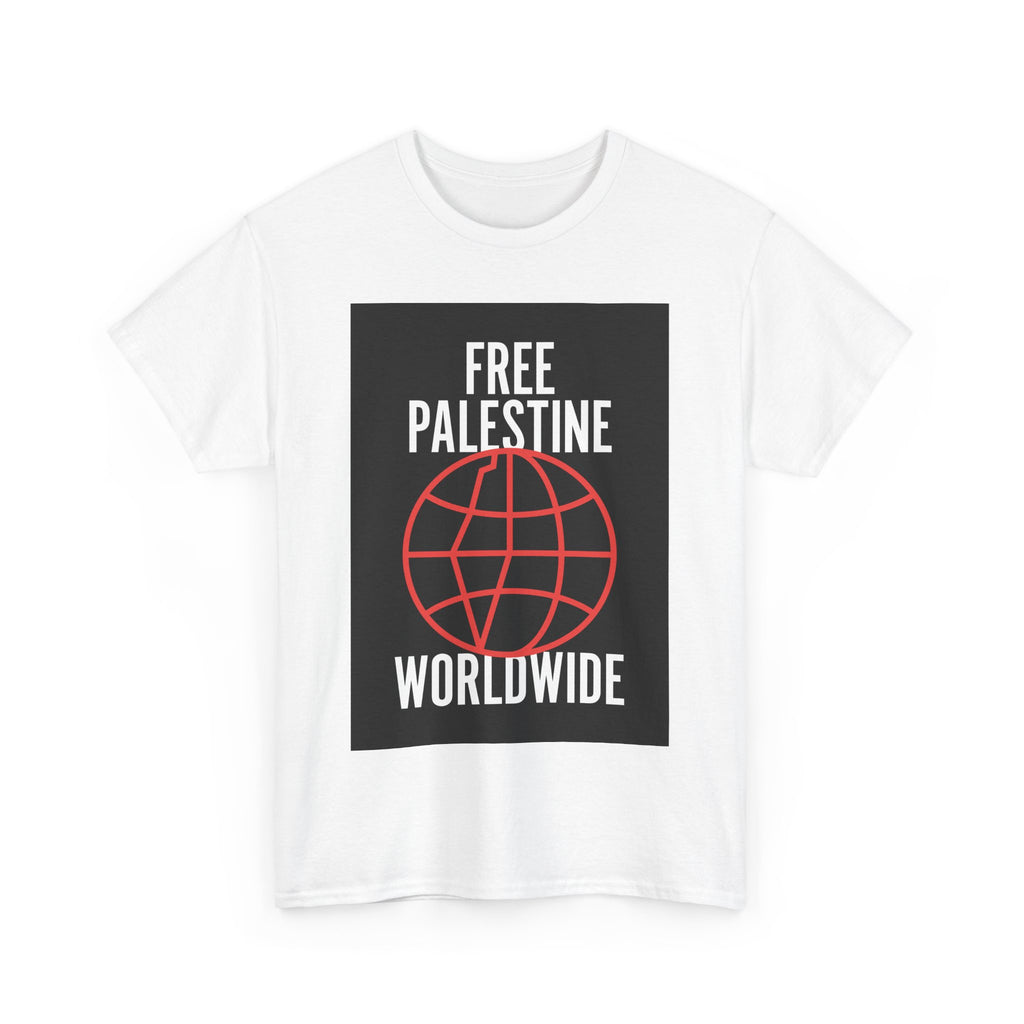 Free Palestine Unisex Heavy Cotton Tee | Eco-Friendly Activist Shirt, Statement Apparel, Worldwide Support, Social Justice Fashion