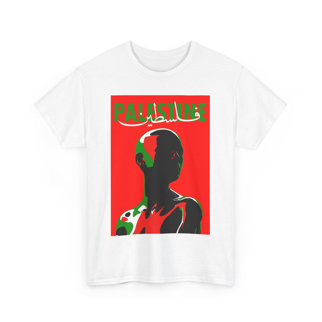 Bold Palestine Message Tee - Unisex Heavy Cotton T-Shirt, Streetwear, Activism Apparel, Gift for Allies, Cultural Pride