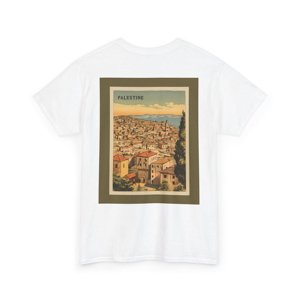 Vintage Palestine Unisex Heavy Cotton Tee, Graphic Tee, Travel Shirt, Historical Apparel, Casual Wear, Gift for Travelers, Adventure T-Shirt