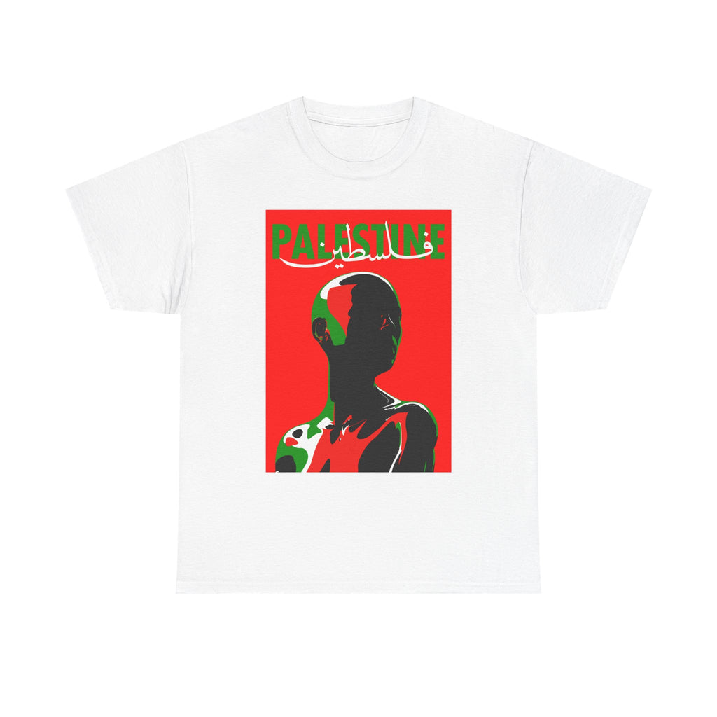 Bold Palestine Message Tee - Unisex Heavy Cotton T-Shirt, Streetwear, Activism Apparel, Gift for Allies, Cultural Pride
